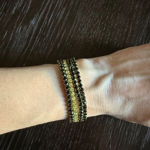 Black and Gold Beaded Bracelet